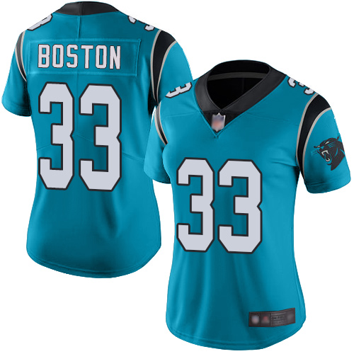 Carolina Panthers Limited Blue Women Tre Boston Alternate Jersey NFL Football #33 Vapor Untouchable->carolina panthers->NFL Jersey